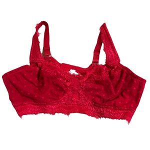 Curve Muse red heart lace bra